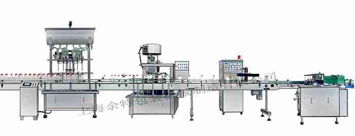 GZF-6L直列式装机、自动锁盖机、铝箔封口、糨糊贴标灌装线